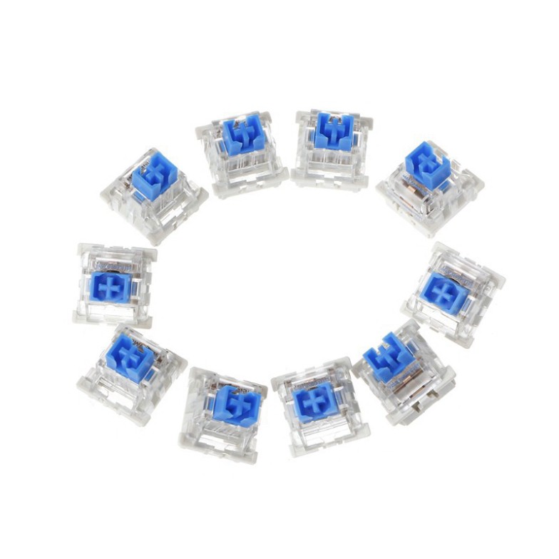 JFHD 10Pcs 3 Pin Mechanical Keyboard Switch Blue Replacement For Gateron Cherry MX 25 N643