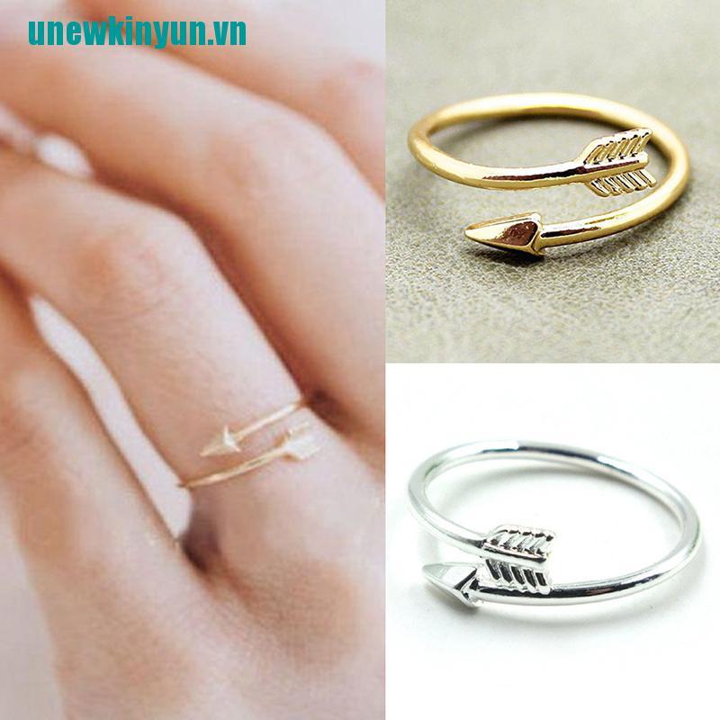 Y●Nhẫn Hở Mạ BạC / VàNg HìNh MũI Tên ThờI Trang Cho Nữ