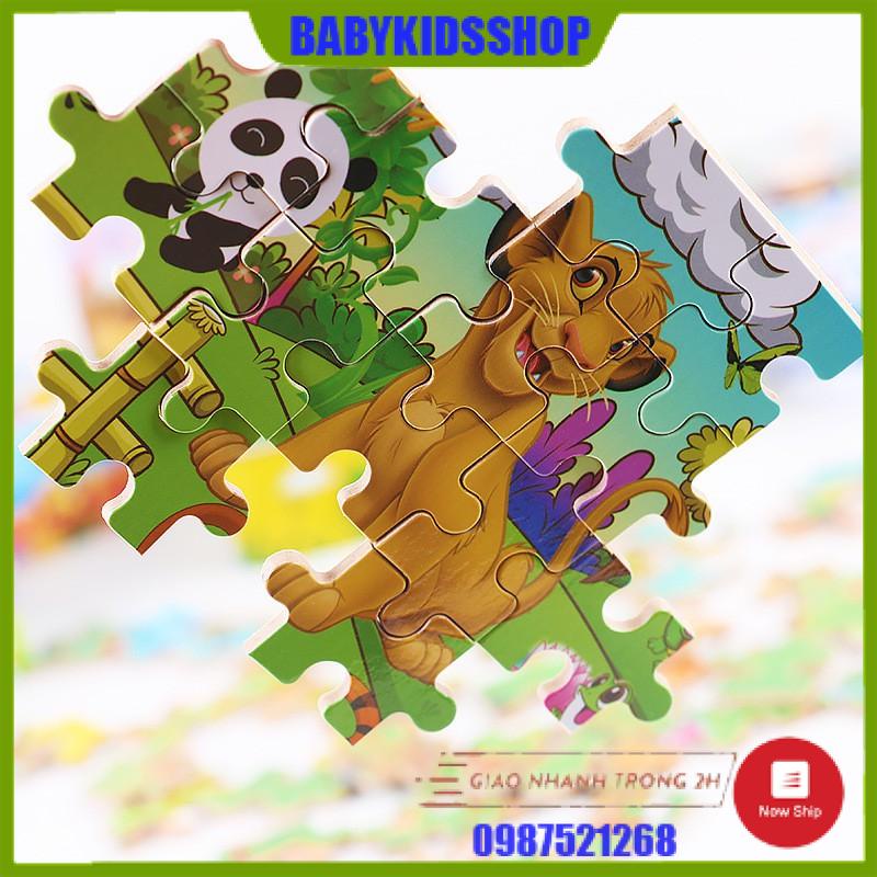 ĐƯỢC CHỌN 20 MẪU] Đồ chơi tranh ghép 60 mảnh gô Puzzle hộp đựng sắt cao cấp cho bé