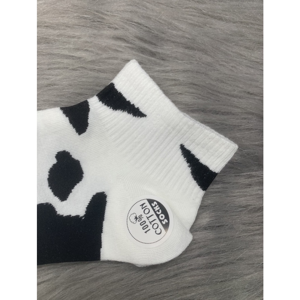 Vớ nữ cổ ngắn , hình bò sữa , phong cách Hàn Quốc , dễ thương , ảnh thật , bảo đảm giao đúng hàng