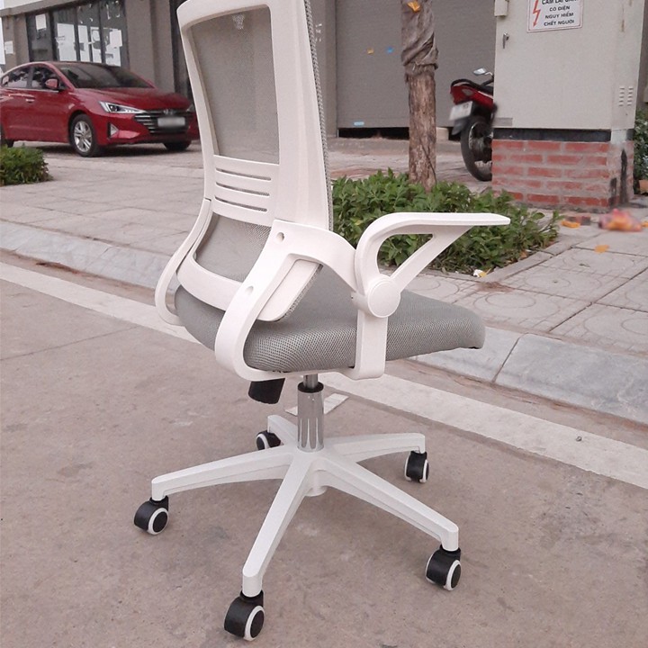 Ghế Văn Phòng Hiện Đại Chống Mỏi Tay Vịn Điều Chỉnh, Ghế Lưới Làm Việc Chân Xoay Nâng Hạ Chiều Cao Di Chuyển GHP063