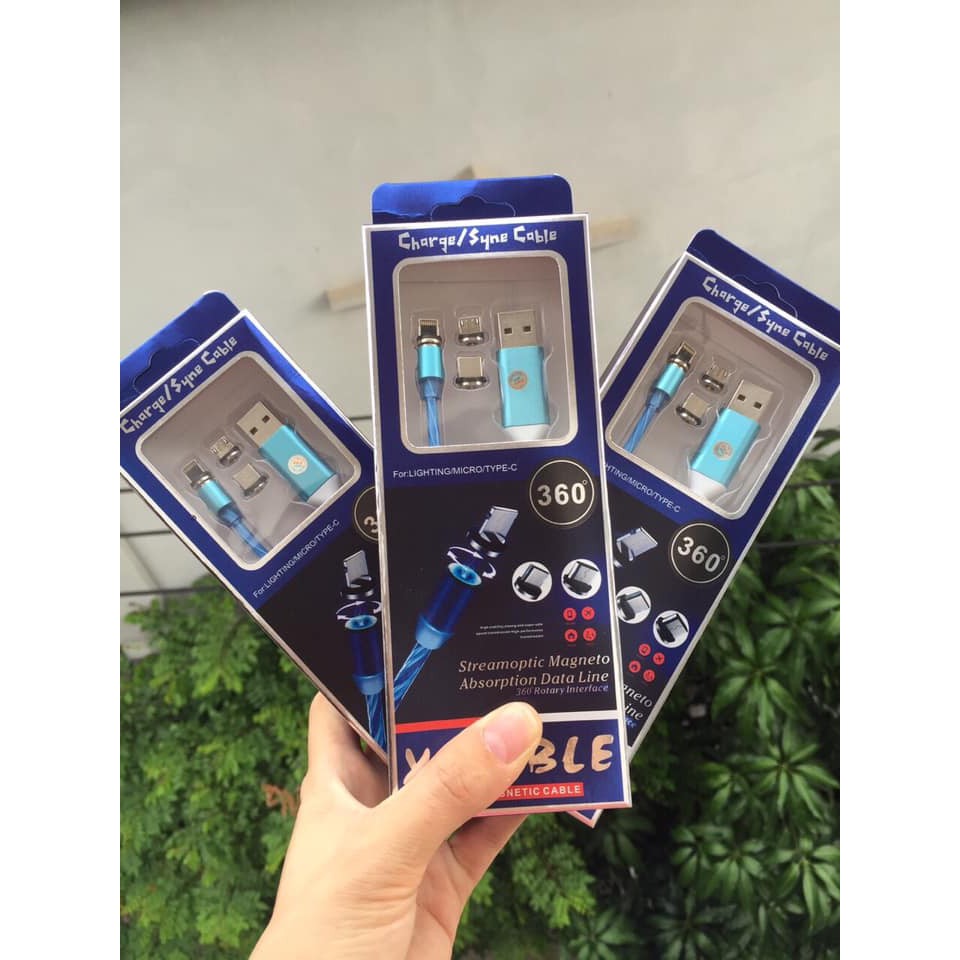 Cáp nam châm dây phát sáng 3 đầu  - HOT