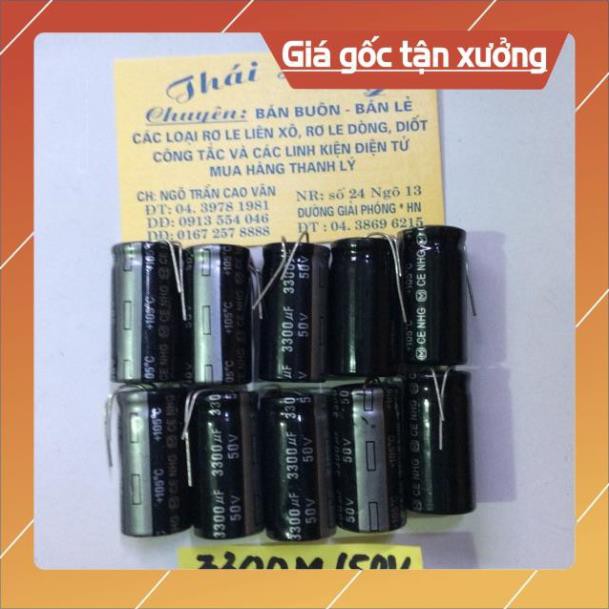 . Tụ hoá 3300 M /50 v bán 5 chiếc ..