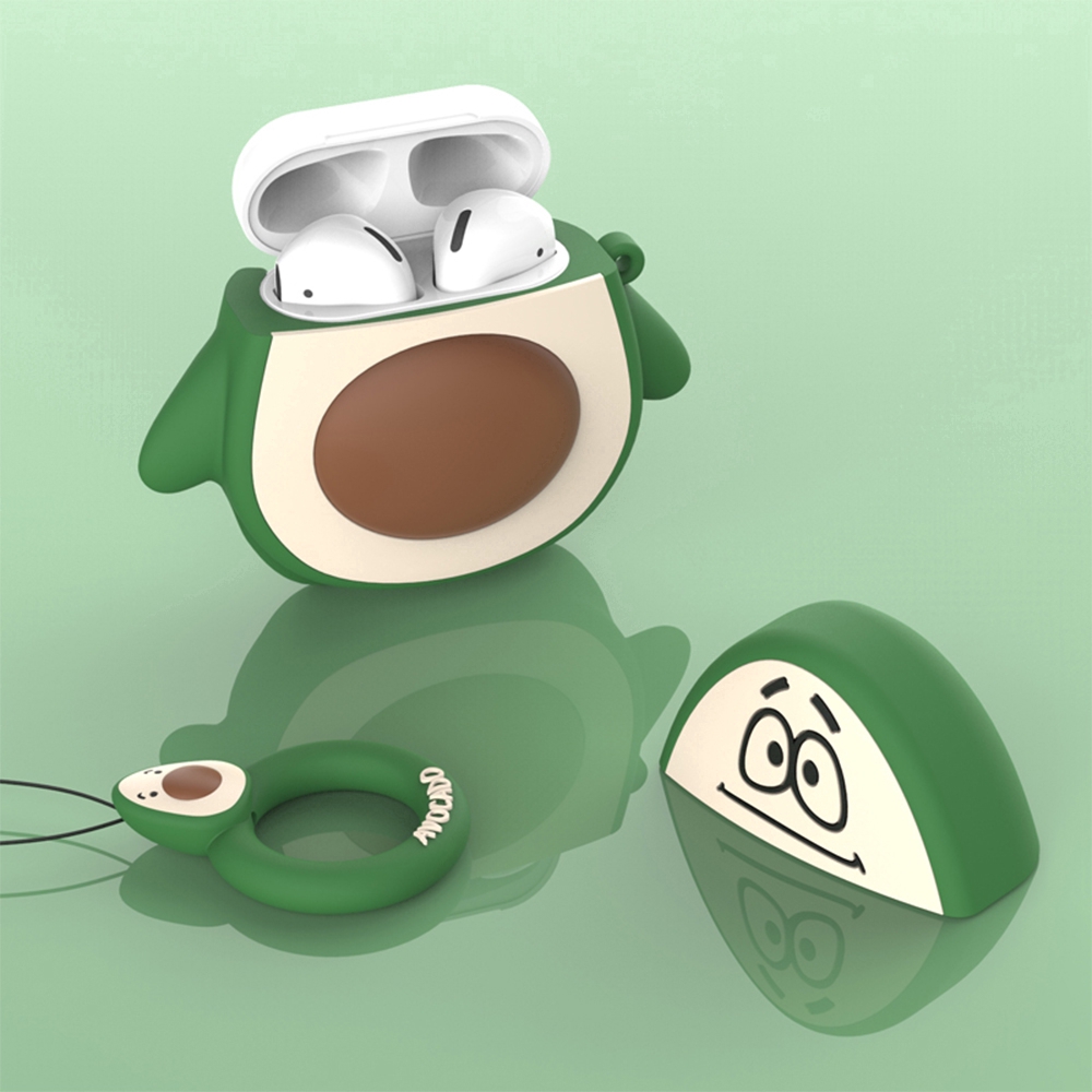 Hộp đựng hoa văn trái bơ dễ thương cho Apple Airpods Tai nghe Bluetooth không dây Vỏ silicon cho Airpods 1/2 Vỏ