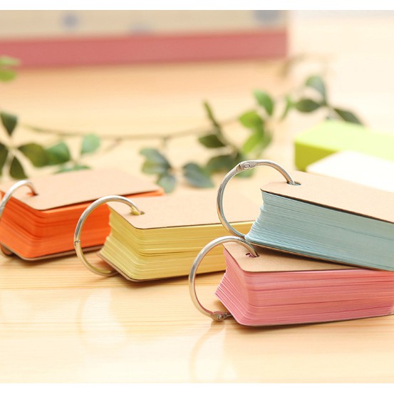 Bộ Flashcard học từ vựng 100 tờ  - Nhiều màu