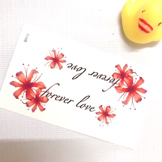 Hình xăm dán hoa bỉ ngạn chữ forever love BM-11 10x6cm_ mua 5 tặng 1 mini tattoo