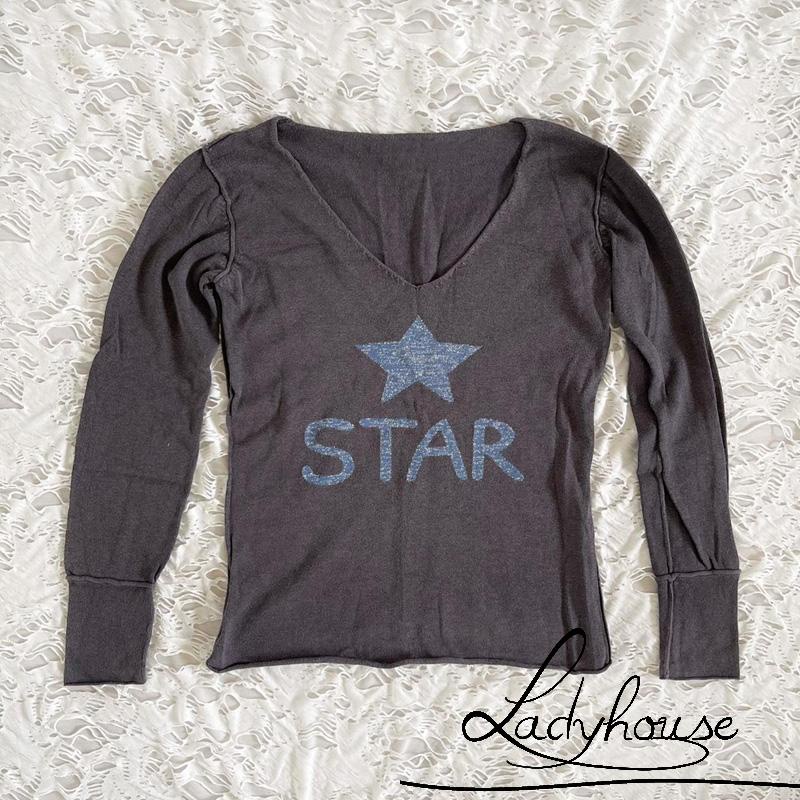 Ldd-áo Thun Tay Dài Cổ Tròn In Hình Ngôi Sao / Rồng / Ngôi Sao Mùa Xuân S / M / L