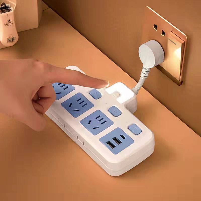 Household Short Line Converter Multi-Functional Socket Small Night Lamp USB Office Power Strip One to Multi Conversion Plug Power Strip rrmX