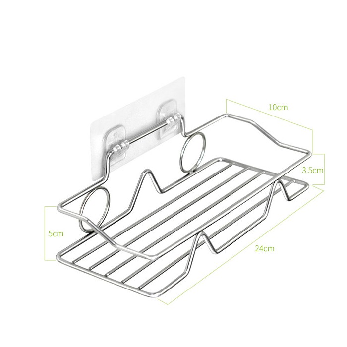 Kệ nhà tắm, chất liệu inox chống gỉ  Dễ dàng lắp đặt bằng cách dán trực tiếp lên tường mà không cần khoan lỗ