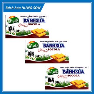 Combo 3 Hộp Bánh Sữa Nhạt Socola BVMILK Ba Vì 180g