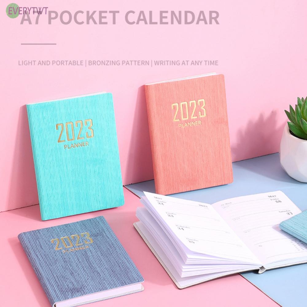 2023 English Schedule Book A7 Daily Plan Notebook Planner 77*106 MM Calendar(in stock）