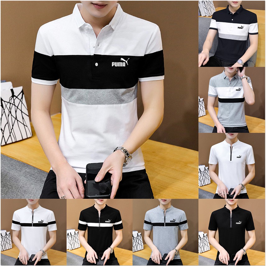 áo polo Cotton Ngắn Tay Puma Thời Trang Mùa Hè Hàn Quốc Dành Cho Nam