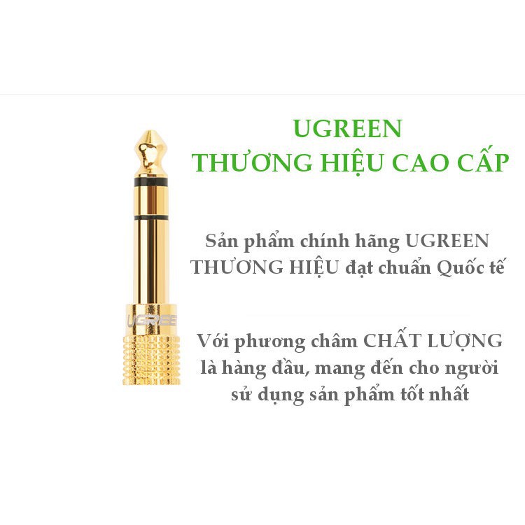 Đầu chuyển đổi âm thanh 6.5mm to 3.5mm UGREEN 20503 mạ vàng cao cấp