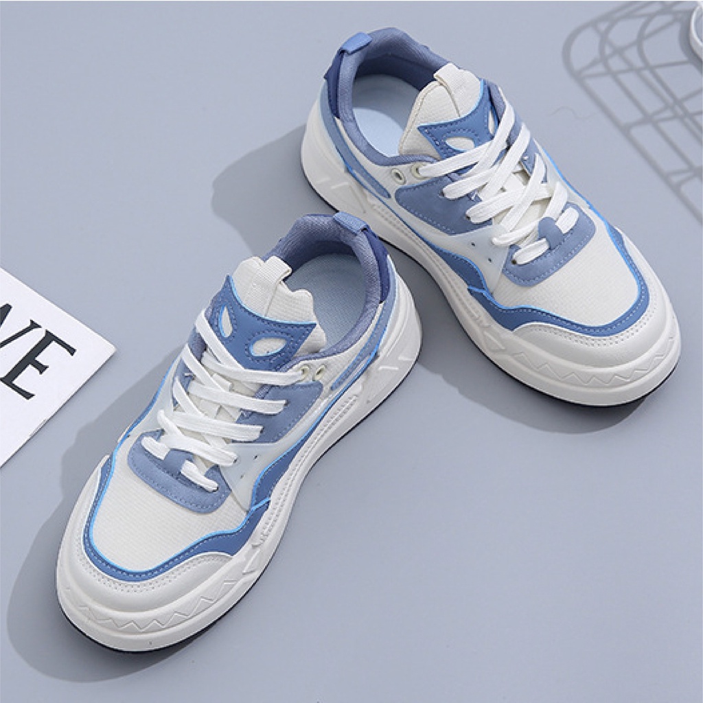Giày Sneaker Da Mềm Phối Lưới Cao Cấp BLUEWIND 68843