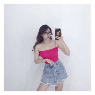 Áo 2 Dây Cộng Bún Chất Thun  Borip Co giãn,LY STORE