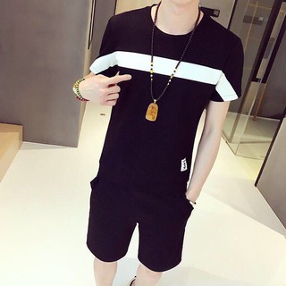 Bộ quần áo nam mùa hè kẻ trắng bk08-a10