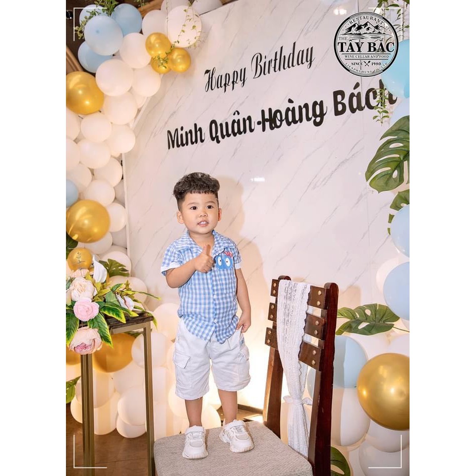 Áo Sơ Mi Cho Bé Trai Cộc Tay Kẻ Caro Size Đại Xuất Khẩu BOBO Baby SM01