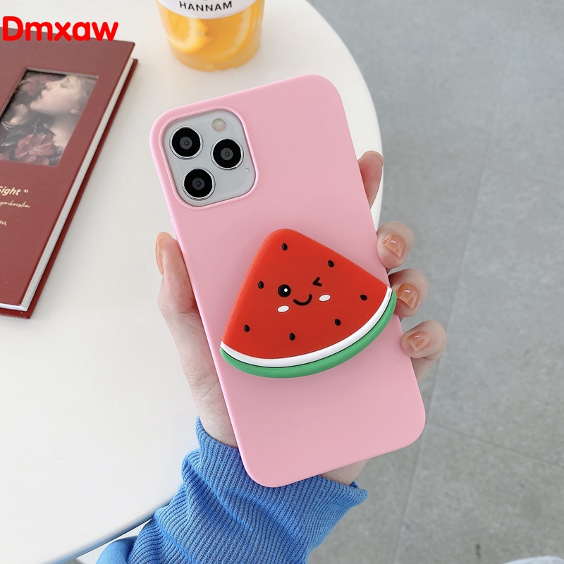 Ốp Lưng Silicone Có Giá Đỡ Hình Trái Cây Dễ Thương Cho Samsung Galaxy A10 M10 A20S A30S A50S A50 A20 A30 A10S A70