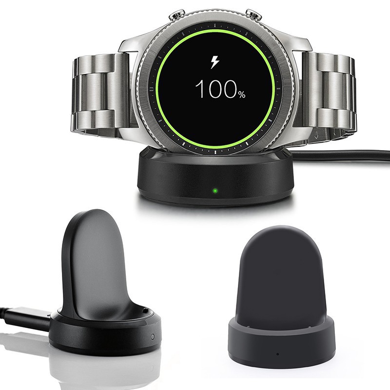 Ele】[FREESHIP] Bộ sạc không dây cho đồng hồ thông minh Samsung Gear S2 S3 màu đen