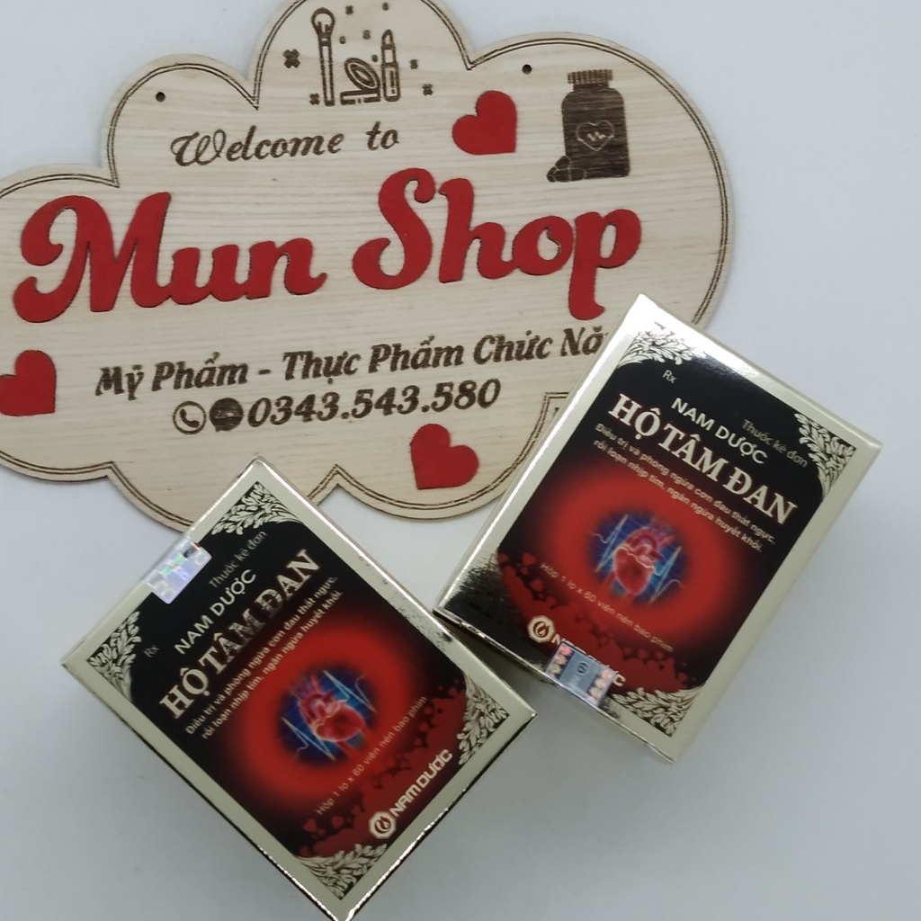 HỘ TÂM ĐAN NAM DƯỢC lọ 60 viên phòng ngừa cơn đau thắt ngực, rối loạn nhịp tim