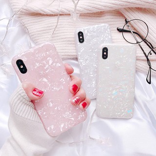 Ốp xà cừ trắng hồng cho iphone