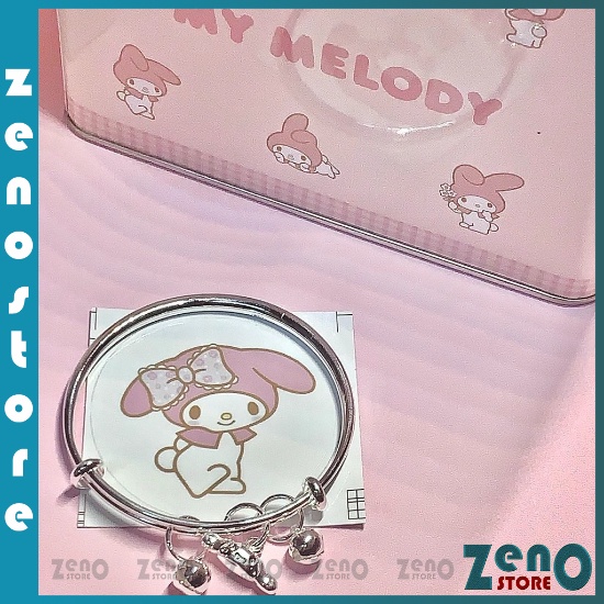 Lắc tay nữ kitty có chuông (full box), vòng tay mạ bạc LT13 ZENO