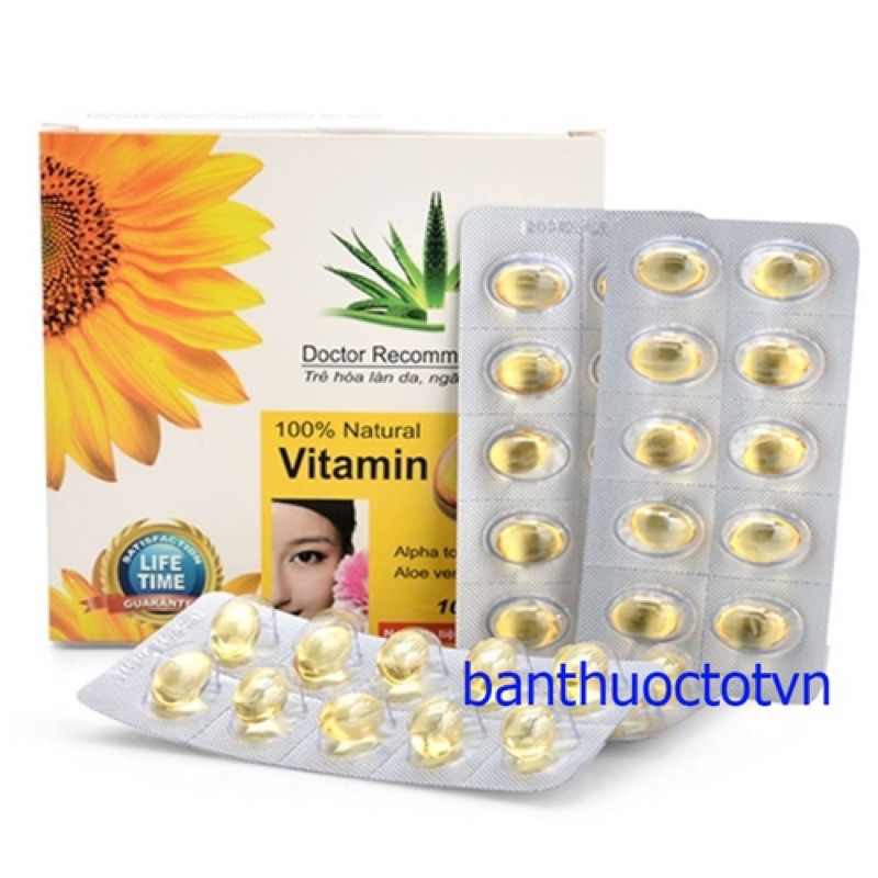 Vitamin E nha đam 400IU - Hộp 100 viên nang mềm