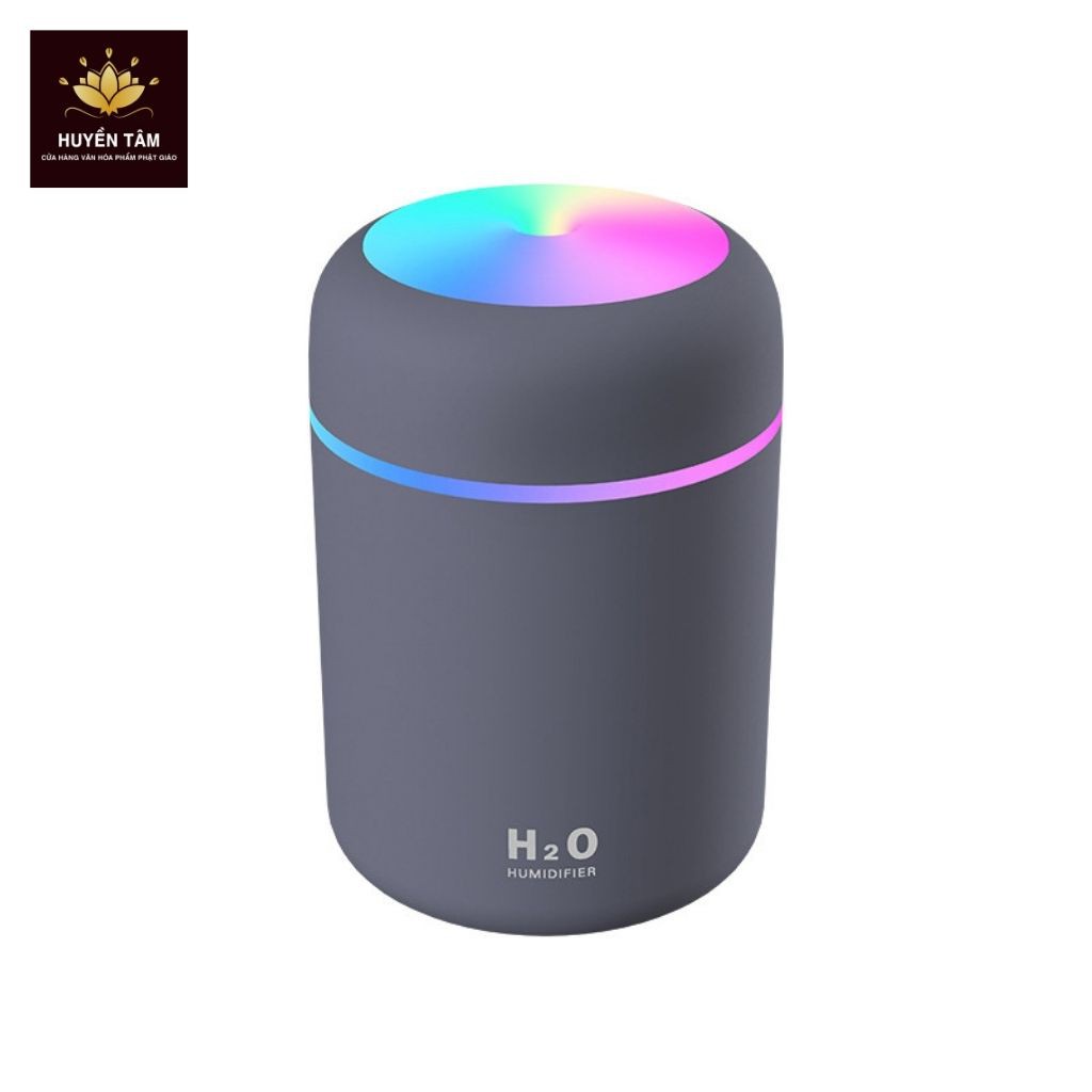 Máy phun sương mini Máy xông tinh dầu tạo ẩm không khí H20 Humidifier 300ml Có đèn LED