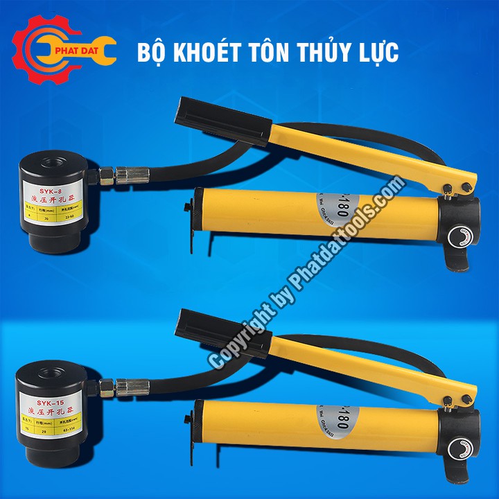 Máy đột lỗ thủy lực cầm tay SYK8A - Bộ khoét máng tôn máng điện - Bảo hành 6 tháng