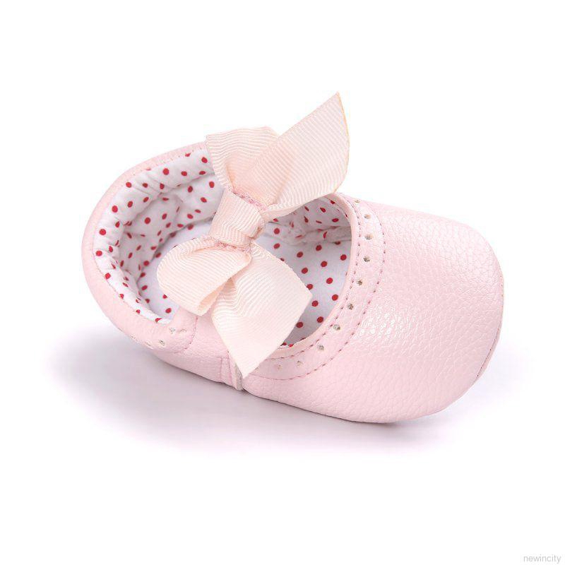 Giày tập đi bằng cotton đế mềm đính nơ bướm thời trang cho bé gái