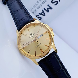 Đồng hồ nam SUNRISE DM1143SWA. Máy Nhật. Kính Sapphire chống trầy. Dây da nâu và đen