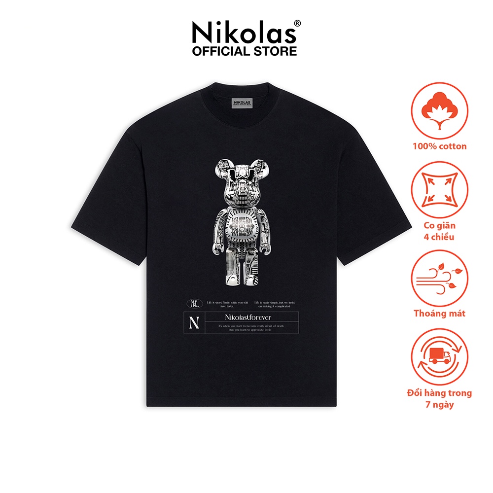 Áo thun Unisex Nikolas 100% Cotton BE@RBRICK