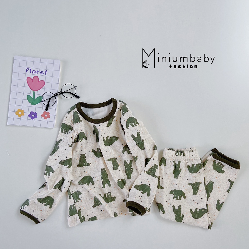 Bộ đồ dài tay quần dài thu đông cho bé trai/gái chất liệu 100% cotton thun lạnh quần áo trẻ em miniumbabyfashion SB1348