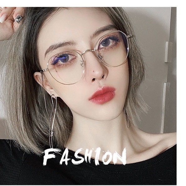 Mắt kính tròn thư sinh dễ thương khung kim loại sinh viên