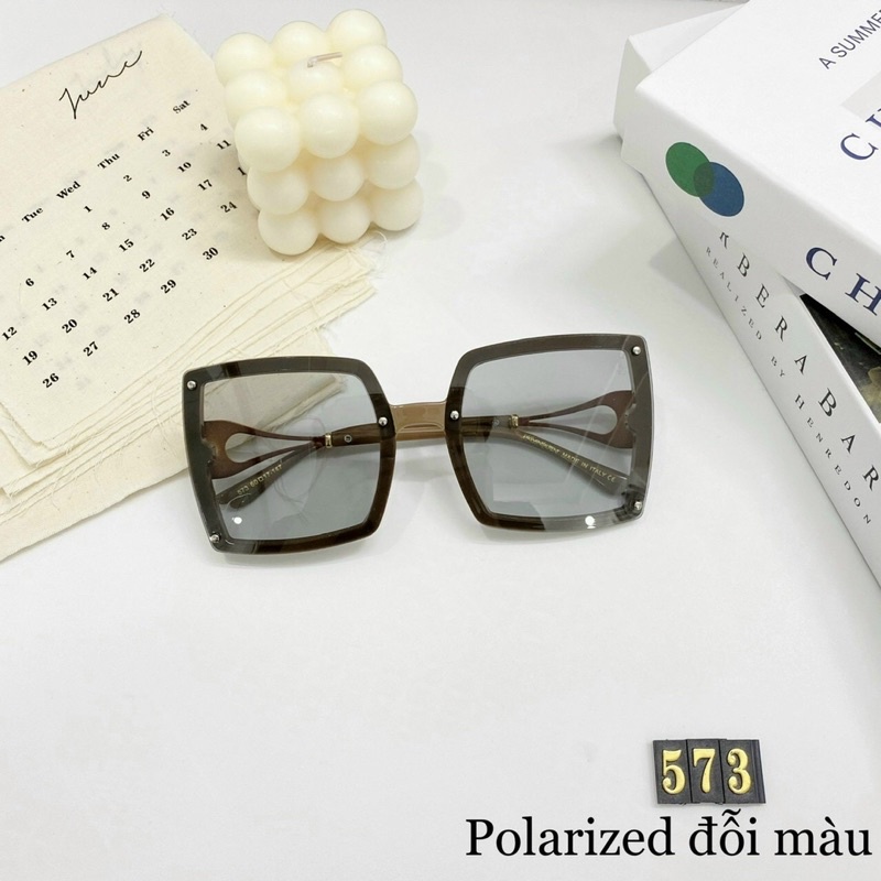 Kính Vuông Nữ Đổi Màu chữ YSL. Tròng poli Đi Ngày Và Đêm Chống Tia UV400 Đi Đêm Chống Chói Hàng Sịn Tốt