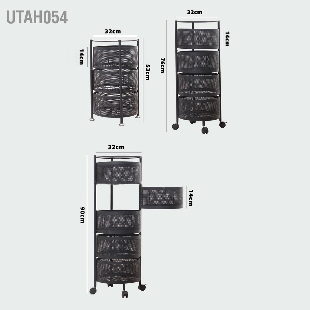 Utah054 Kệ lưu trữ xoay Giá đỡ sức chứa lớn Nhiều tầng hình tròn có thể tháo rời cho nhà bếp