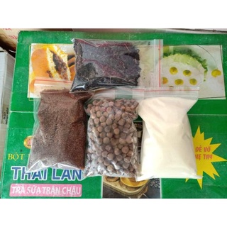 Sét trà sữa trân châu đường den