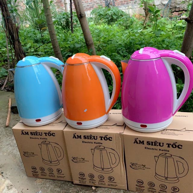 Ấm siêu tốc Electric màu 2 lớp cách điện cách nhiệt - loại 1 - BOTTLE SPORT