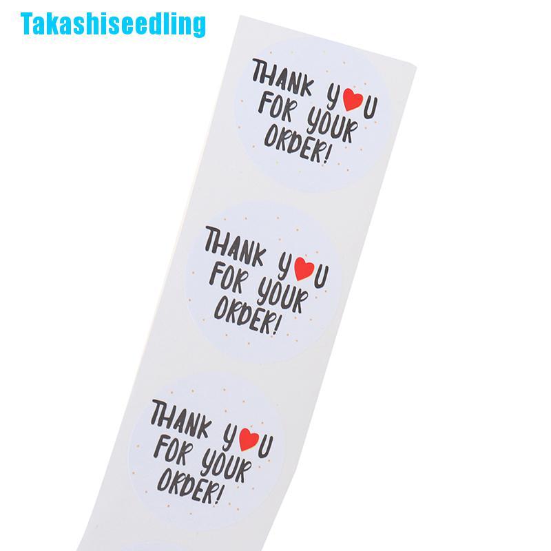Cuộn 500 miếng dán trang trí in chữ Thank You For Your Order