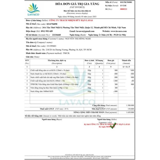 Hộp 10 Chai Nước Hồng Sâm Có Củ Cao Cấp KGS HQ