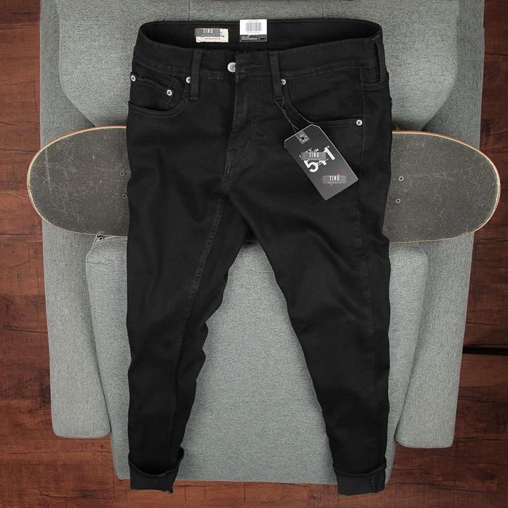 Quần jean nam cao cấp hàn quốc đẹp giá rẻ quần jean đen trơn TCS