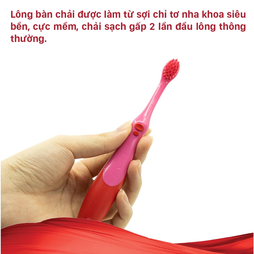 Combo 3 Bàn Chải Đánh Răng Trẻ Em LIPZO Kids 3 Chỉ Tơ Nha Khoa Mềm Mại, Êm Dịu Cho Bé Từ 0-2 Tuổi