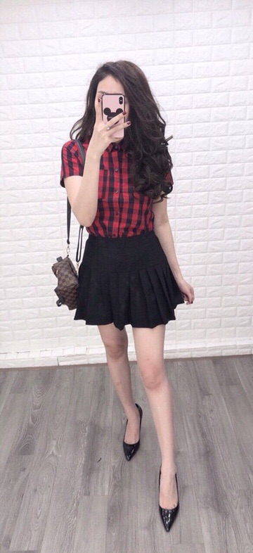 Sơ mi kẻ cộc tay