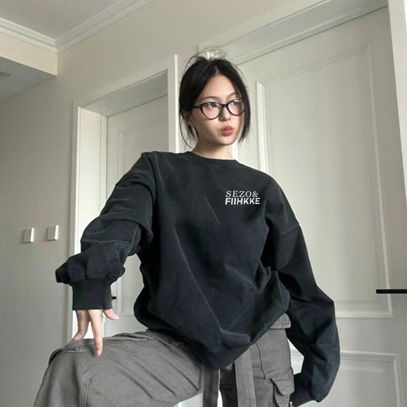 Áo sweater SELVZE tay dài in hoa thời trang cho nữ