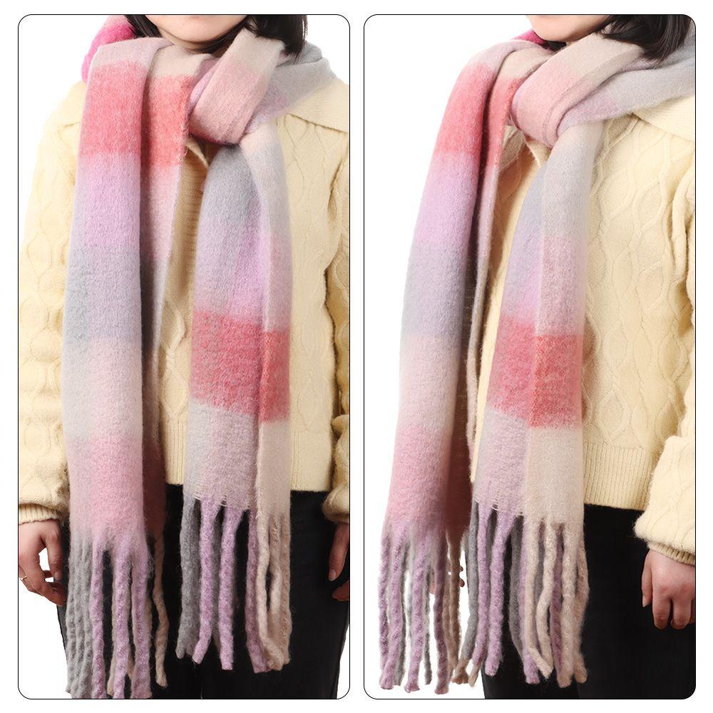 ME Khăn Choàng Cổ Họa Tiết Sọc Caro Thời Trang Cho Nữ