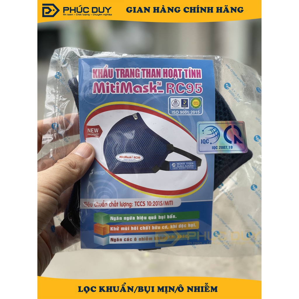 Khẩu trang MITIMASK than hoạt tính đeo gáy RC 95 CHÍNH HÃNG