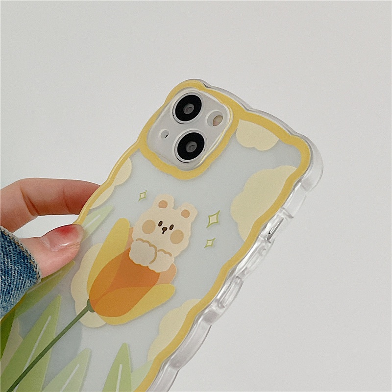 Ốp lưng iphone Ốp Điện Thoại Họa Tiết Hoạt Hình Chú Gấu &amp; Hoa Xinh Xắn Cho iphone13Promax xsmax 12 iphone / xs / 7 / 8 / Pro / Max / Mini-14 Dinuo case
