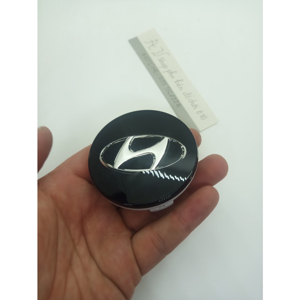 Logo chụp mâm, ốp lazang bánh xe ô tô Hyundai đường kính 60mm