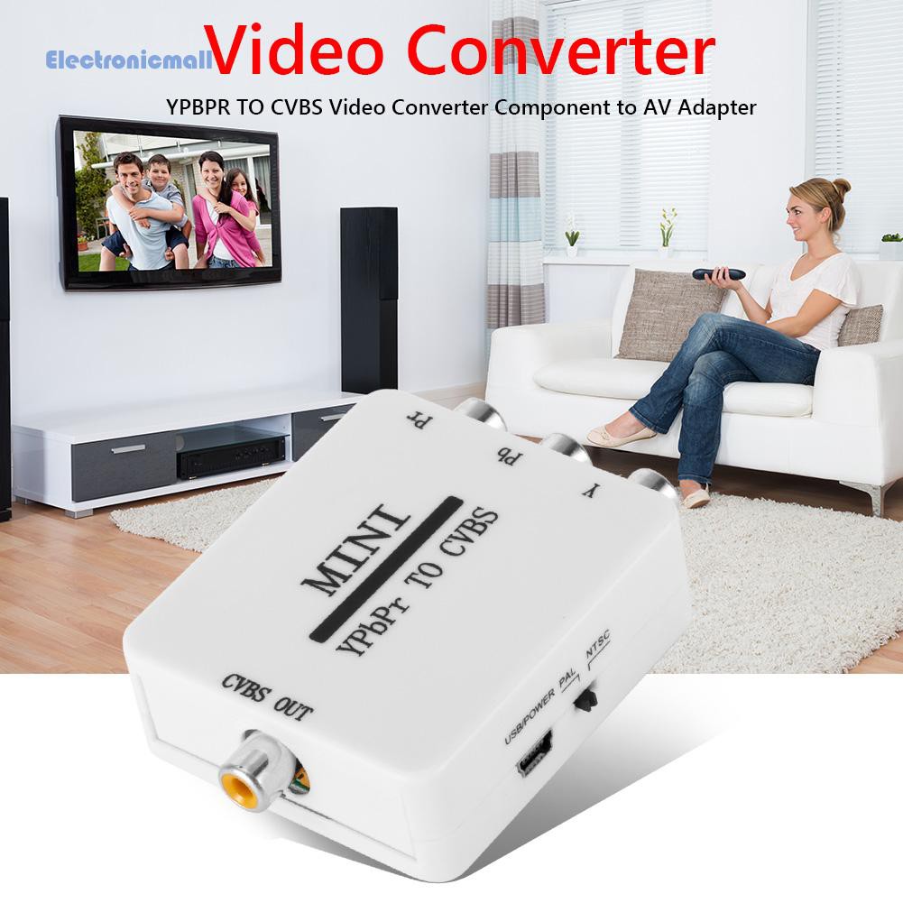 ElectronicMall01 YPBPR to CVBS Video Converter Component to AV Adapter for TV Projector