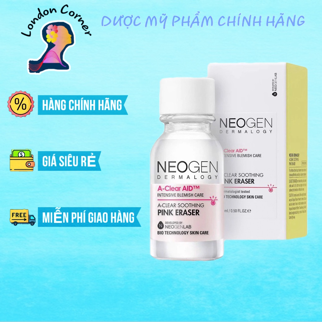 Chấm Mụn Neogen A-clear Soothing Pink Eraser 15ml Xẹp Mụn Giảm Xưng Đỏ Không Gây Kích Ứng 15ml